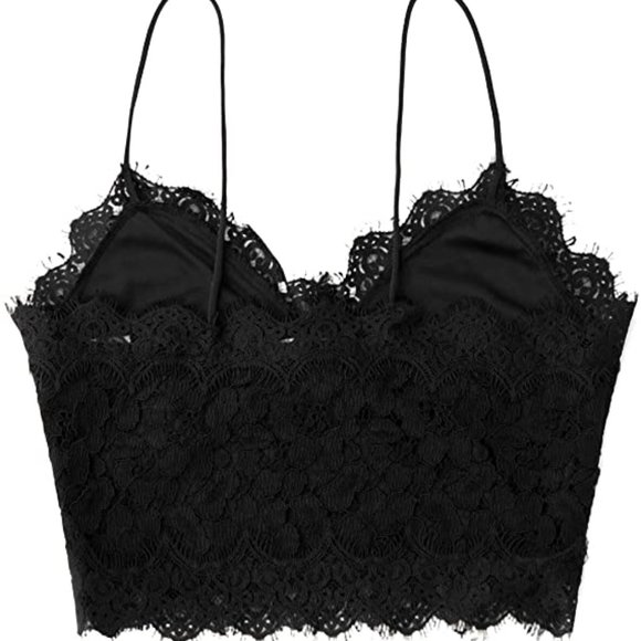 Black Lace Strappy Bralette Top Sz Small New - Picture 3 of 3